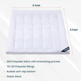 Kuber IndustriesMattress Topper/Padding|Mattress For Comfortable Sleep 6 x 6 Feet|Pack Of 2|WHITE